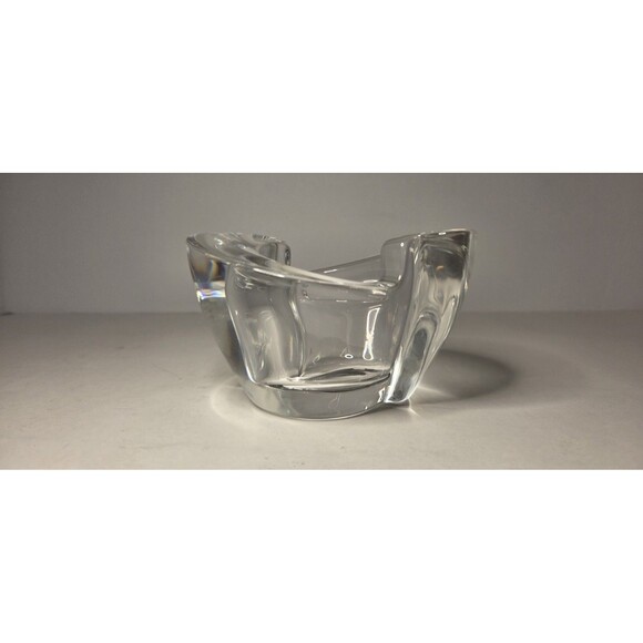 Vintage Crystal S Shaped Heavy Votive Beautiful Unique Clear Art Deco - Picture 1 of 4